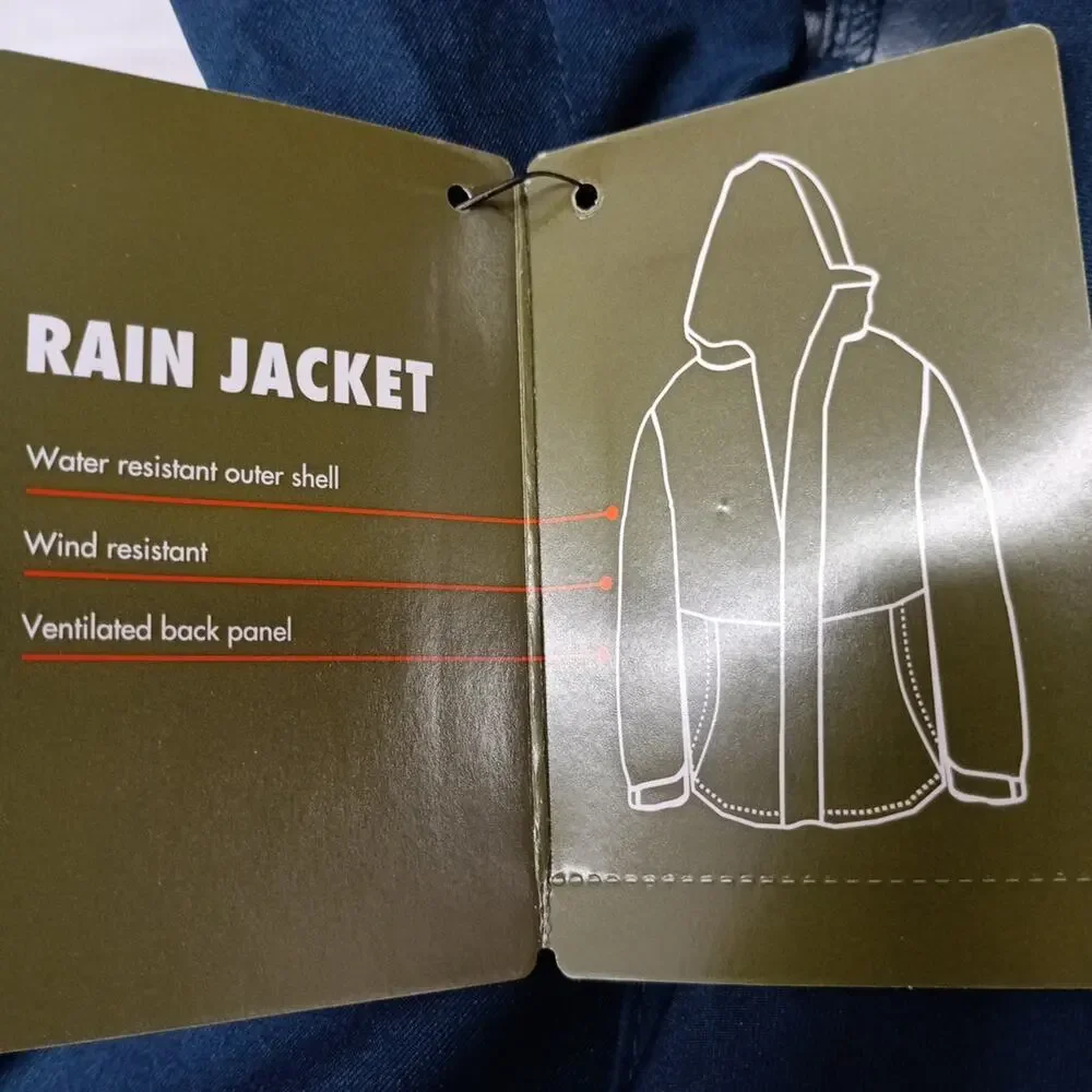 Ozark Trail Rain Jacket Men's Size‎ L Blue Waterproof Hooded